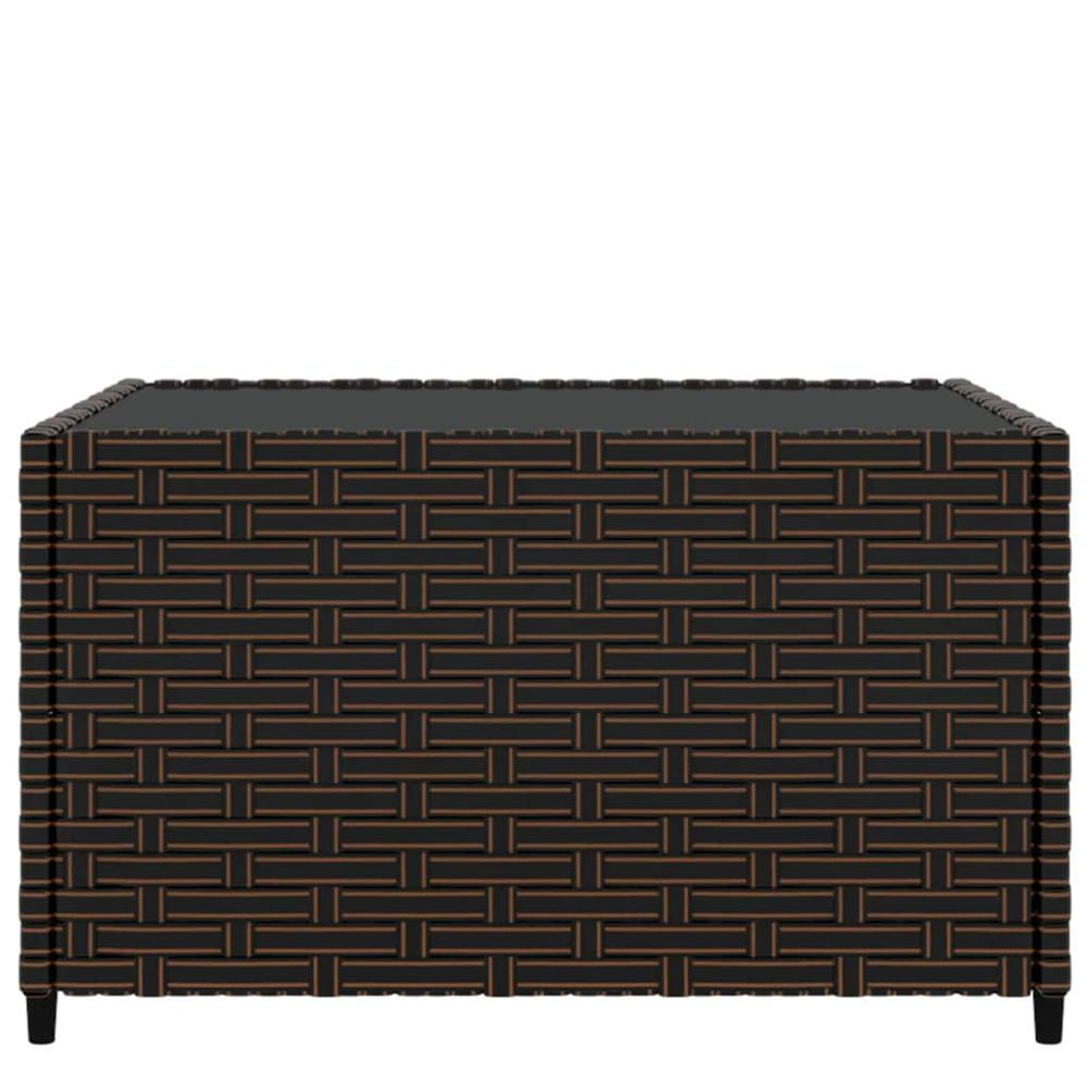 Square Patio Coffee Table Brown 19.7"x19.7"x11.8" Poly Rattan