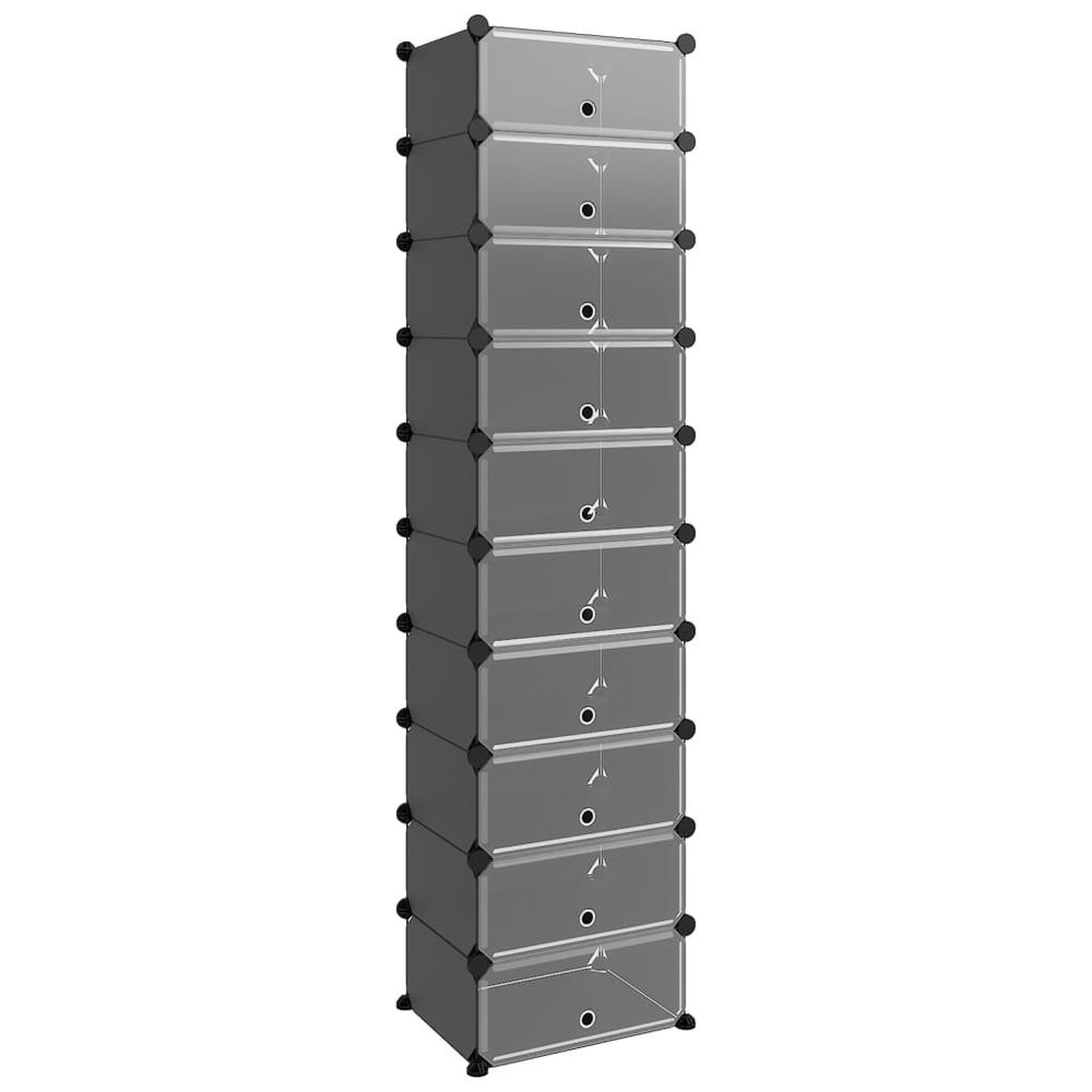 Shoe Rack Black 17.3"x12.6"x68.5" PP