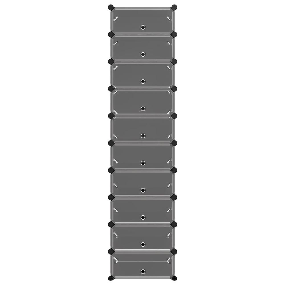 Shoe Rack Black 17.3"x12.6"x68.5" PP