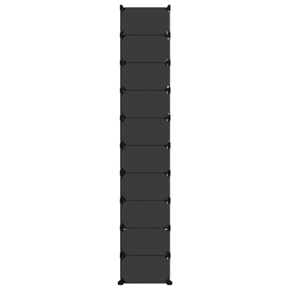 Shoe Rack Black 17.3"x12.6"x68.5" PP