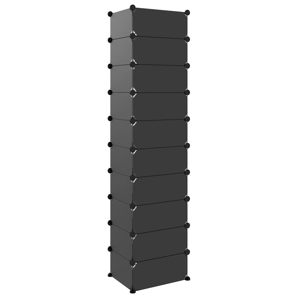 Shoe Rack Black 17.3"x12.6"x68.5" PP