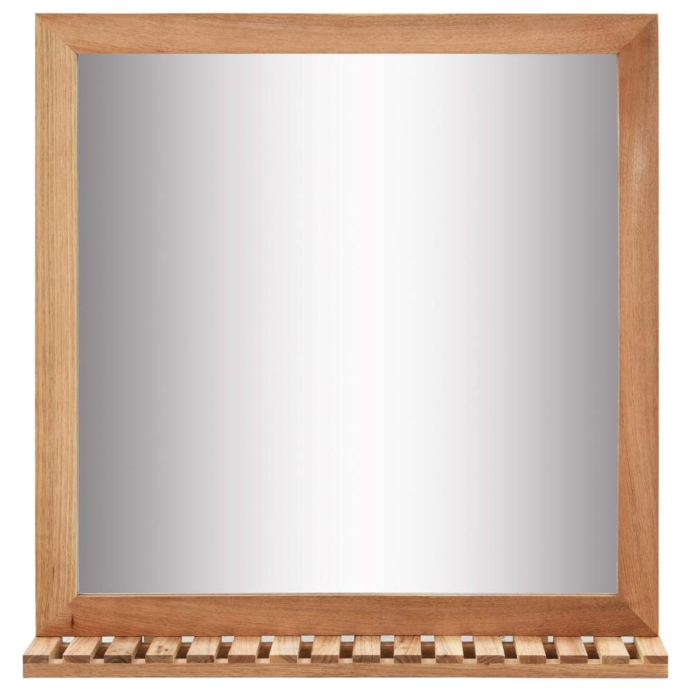 Bathroom Mirror 23.6"x4.7"x24.4" Solid Wood Walnut