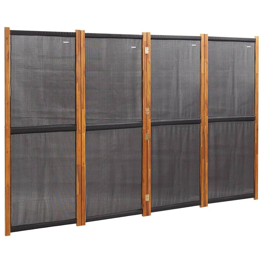 4-Panel Room Divider Black 110.2"x70.9"