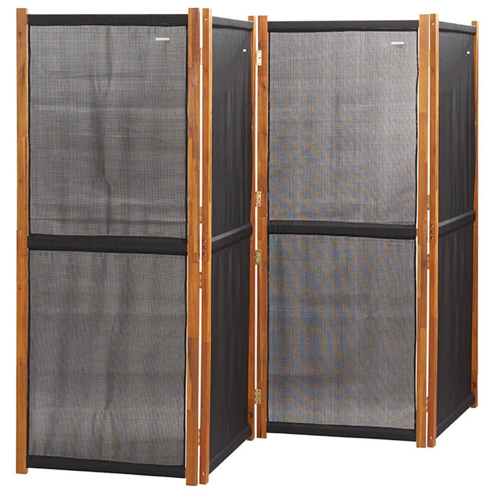 4-Panel Room Divider Black 110.2"x70.9"