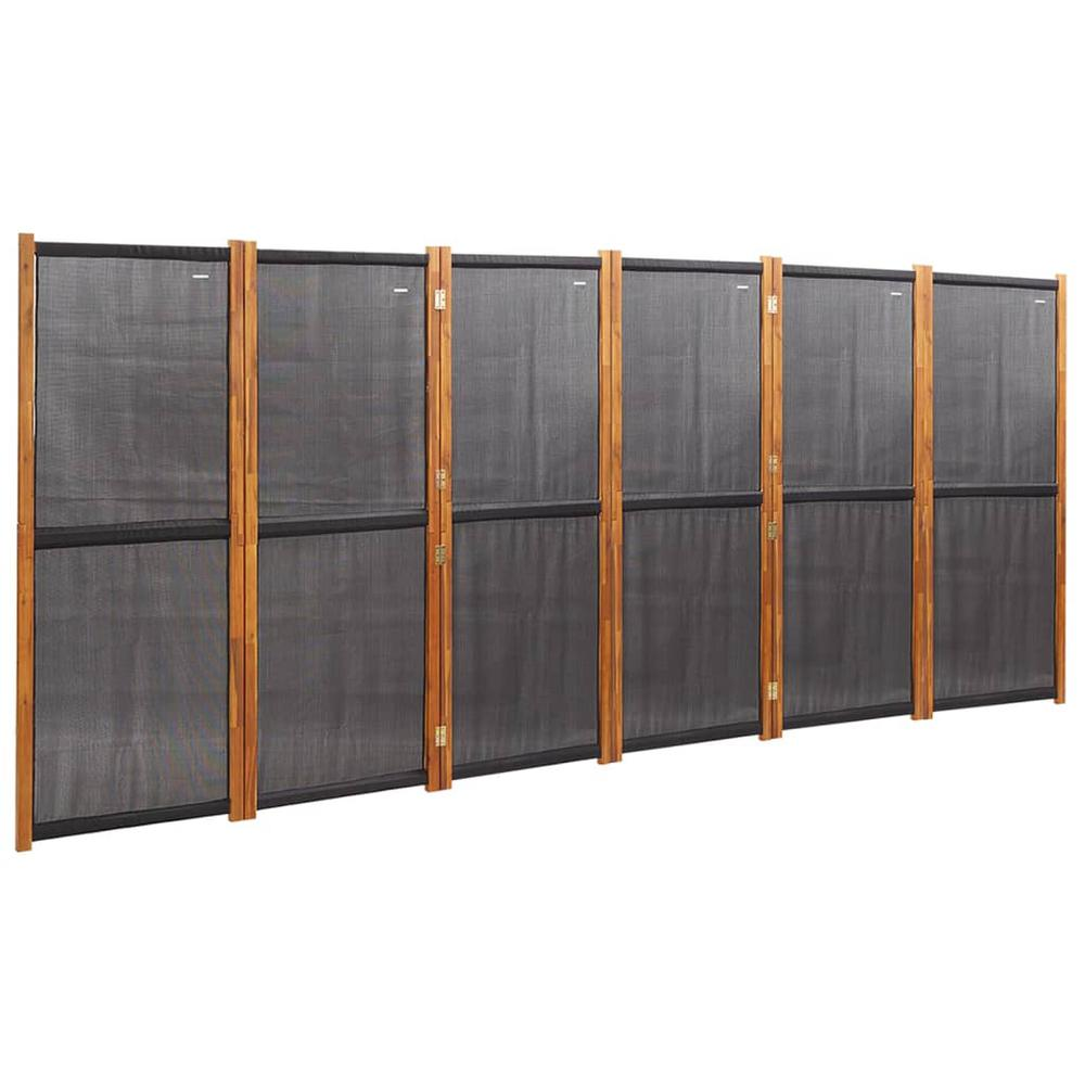 6-Panel Room Divider Black 165.4"x70.9"