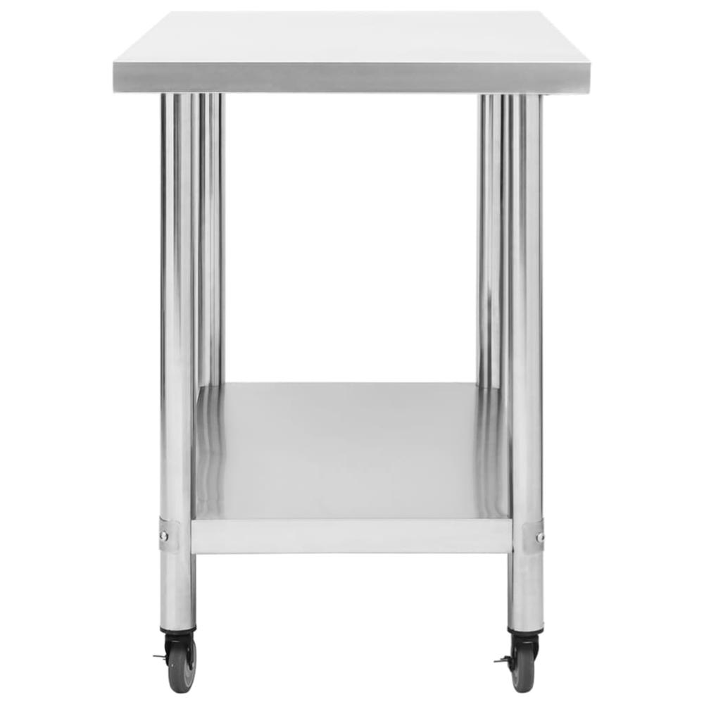 Kitchen Work Table with Wheels 31.5"x23.6"x33.5" Stainless Steel