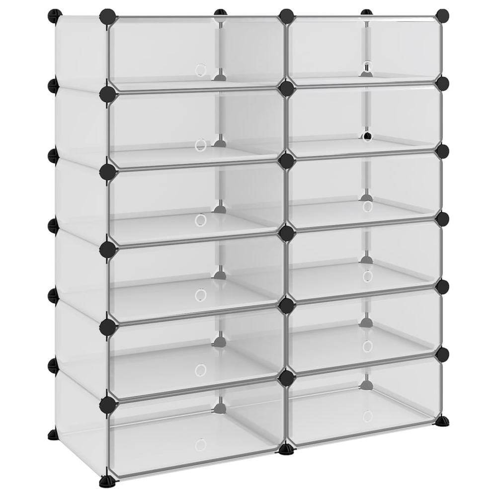 Shoe Rack Transparent 37.2"x14.4"x41.7" PP