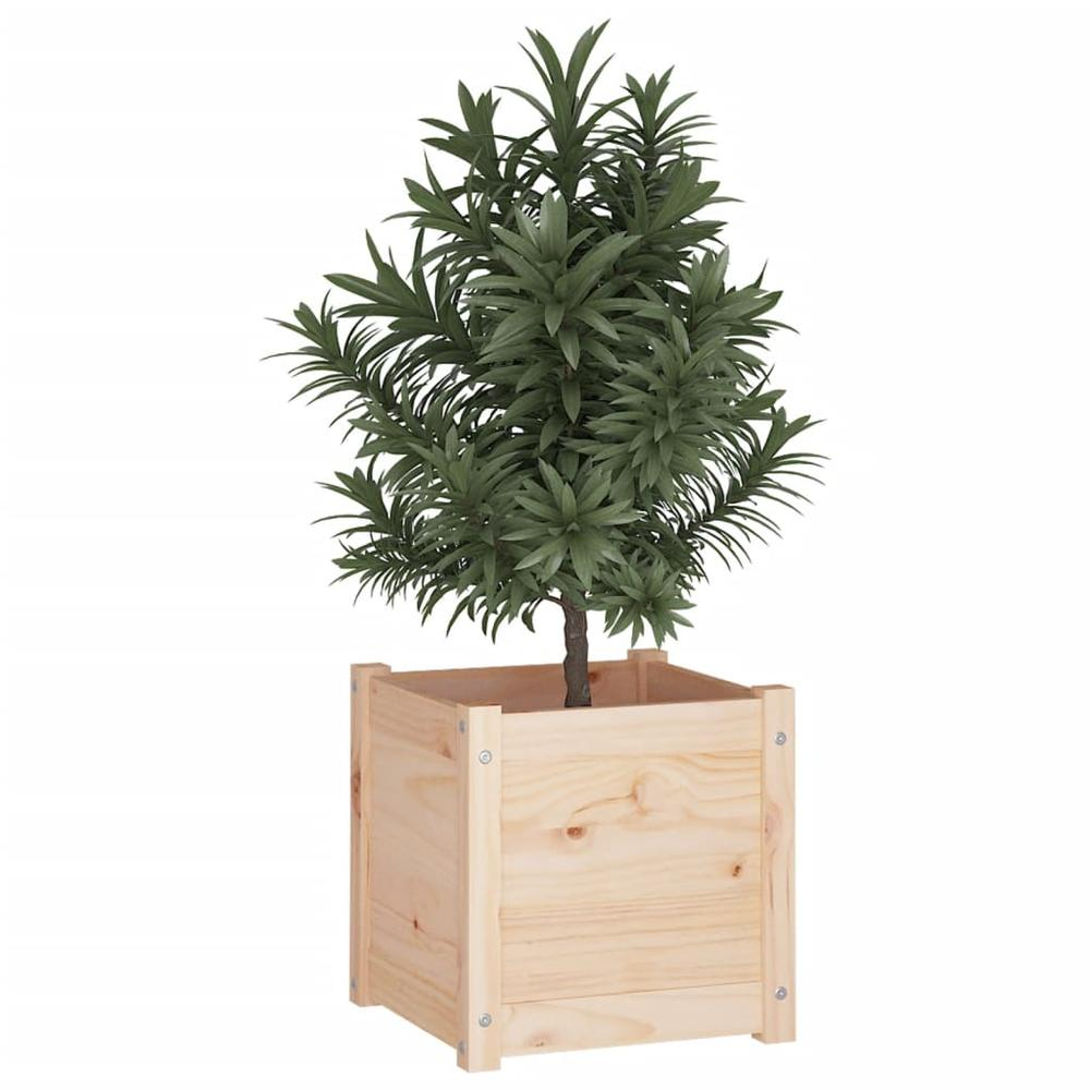 Garden Planters 2 pcs 15.7"x15.7"x15.7" Solid Wood Pine