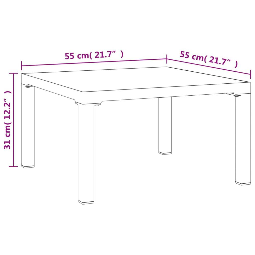 Patio Coffee Table Gray 21.7"x21.7"x12.2" DPC and Steel