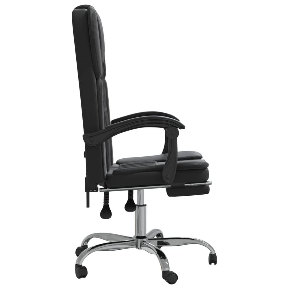 Reclining Office Chair Black Faux Leather