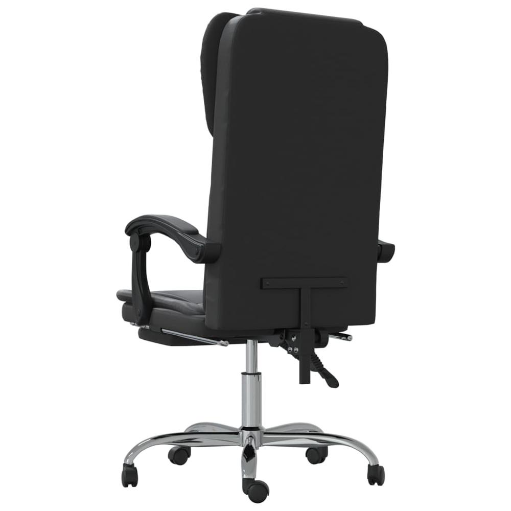 Reclining Office Chair Black Faux Leather