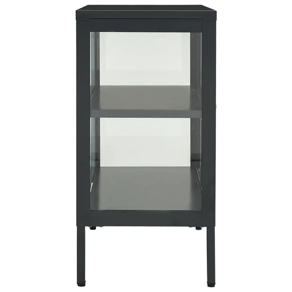 Sideboard Anthracite 27.6"x13.8"x27.6" Steel and Glass