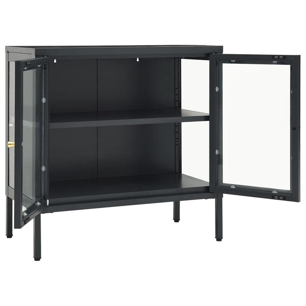 Sideboard Anthracite 27.6"x13.8"x27.6" Steel and Glass