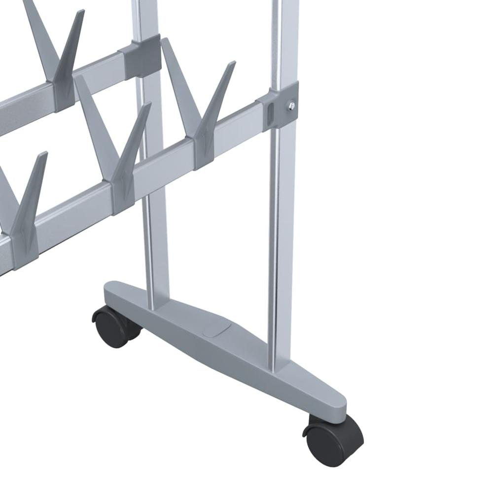 Shoe Rack with Wheels Silver 26"x10.6"x39.4"