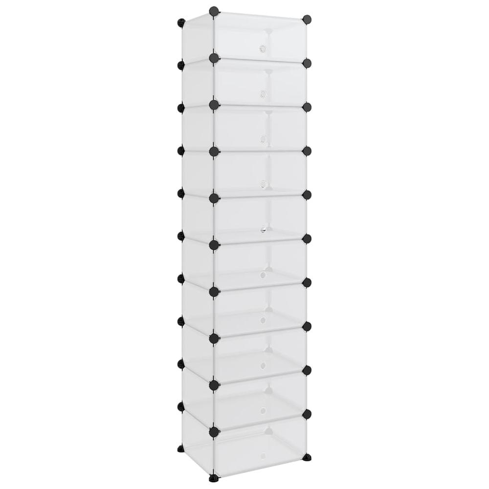 Shoe Rack Transparent 17.3"x12.6"x68.5" PP