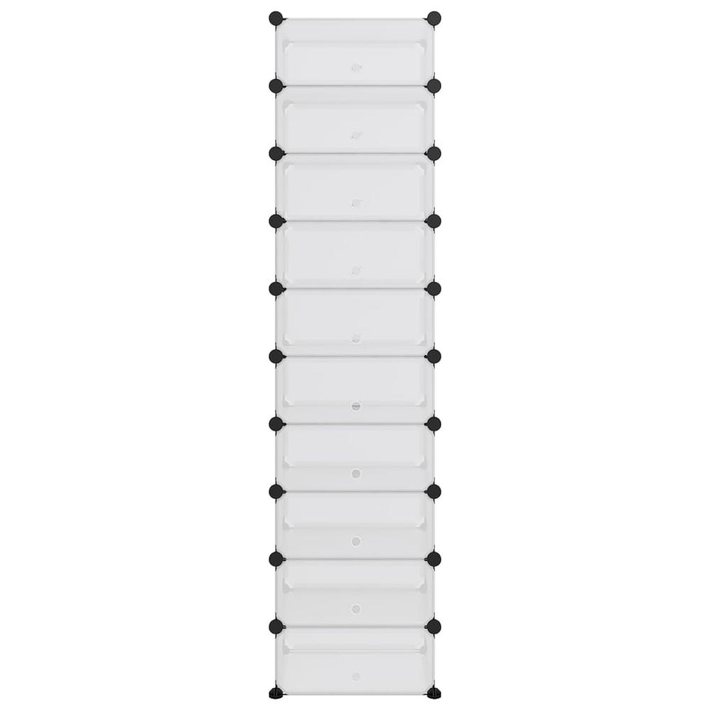 Shoe Rack Transparent 17.3"x12.6"x68.5" PP