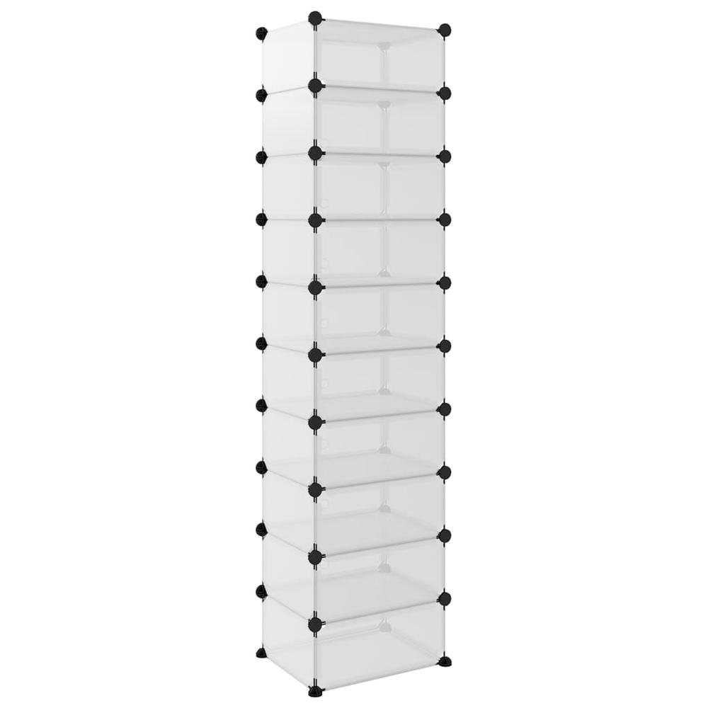 Shoe Rack Transparent 17.3"x12.6"x68.5" PP