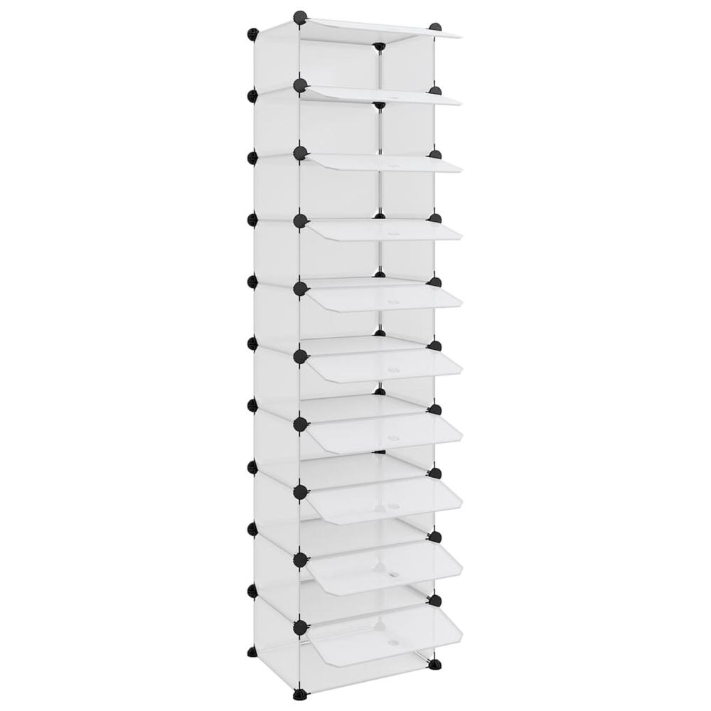 Shoe Rack Transparent 17.3"x12.6"x68.5" PP