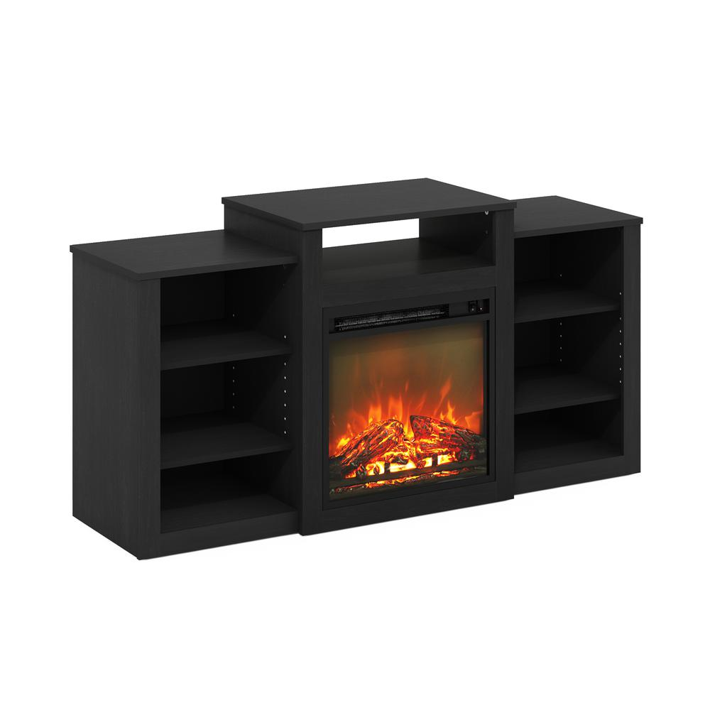 Jensen TV Stand with Electric Fireplace for TV up to 55", Americano