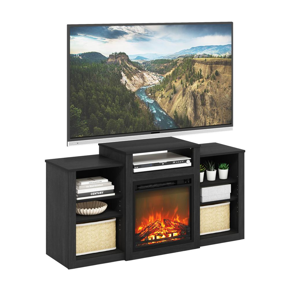 Jensen TV Stand with Electric Fireplace for TV up to 55", Americano