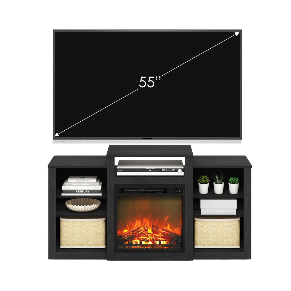 Jensen TV Stand with Electric Fireplace for TV up to 55", Americano