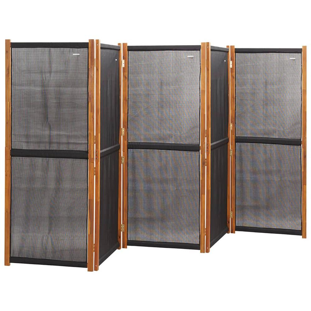 5-Panel Room Divider Black 137.8"x70.9"