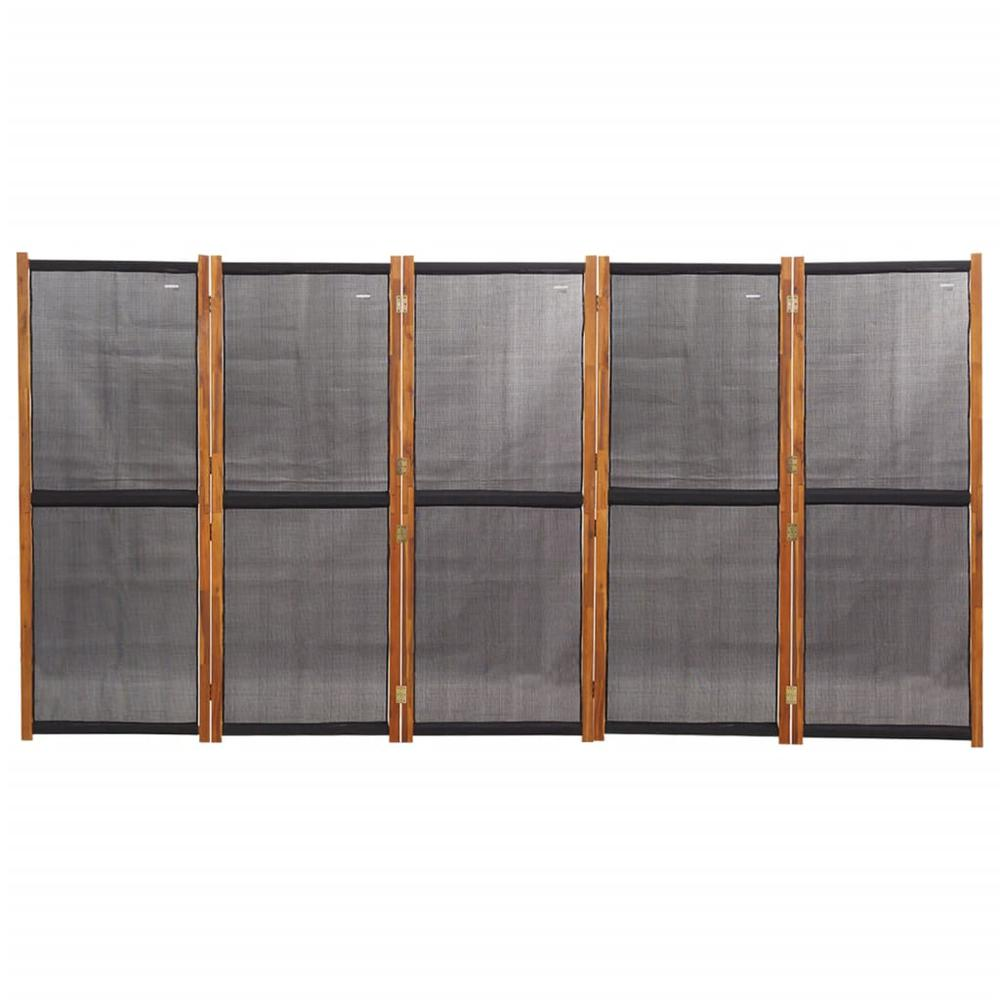 5-Panel Room Divider Black 137.8"x70.9"