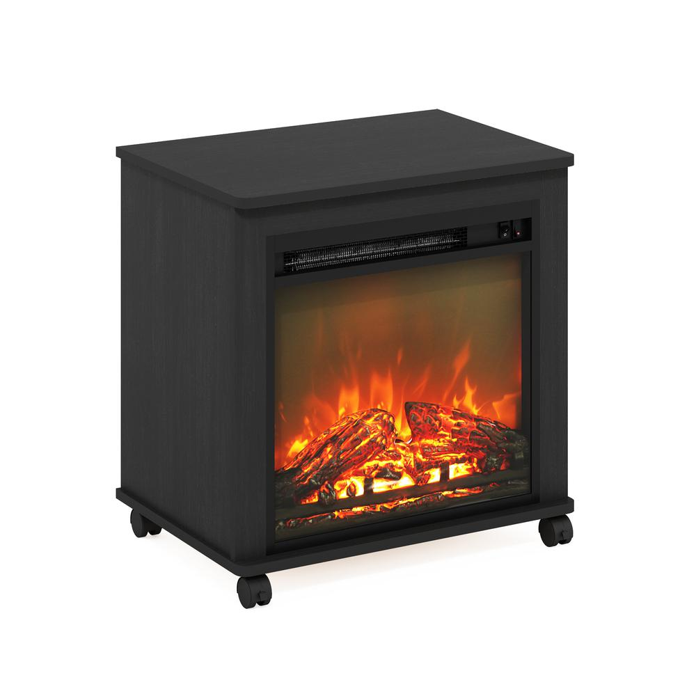 Jensen Electric Fireplace End Table with Wheels, Americano