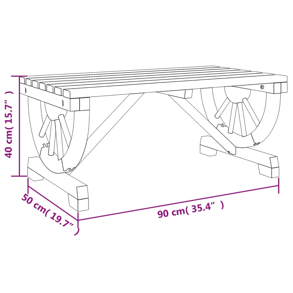 vidaXL Patio Coffee Table 35.4"x19.7"x15.7" Solid Wood Fir