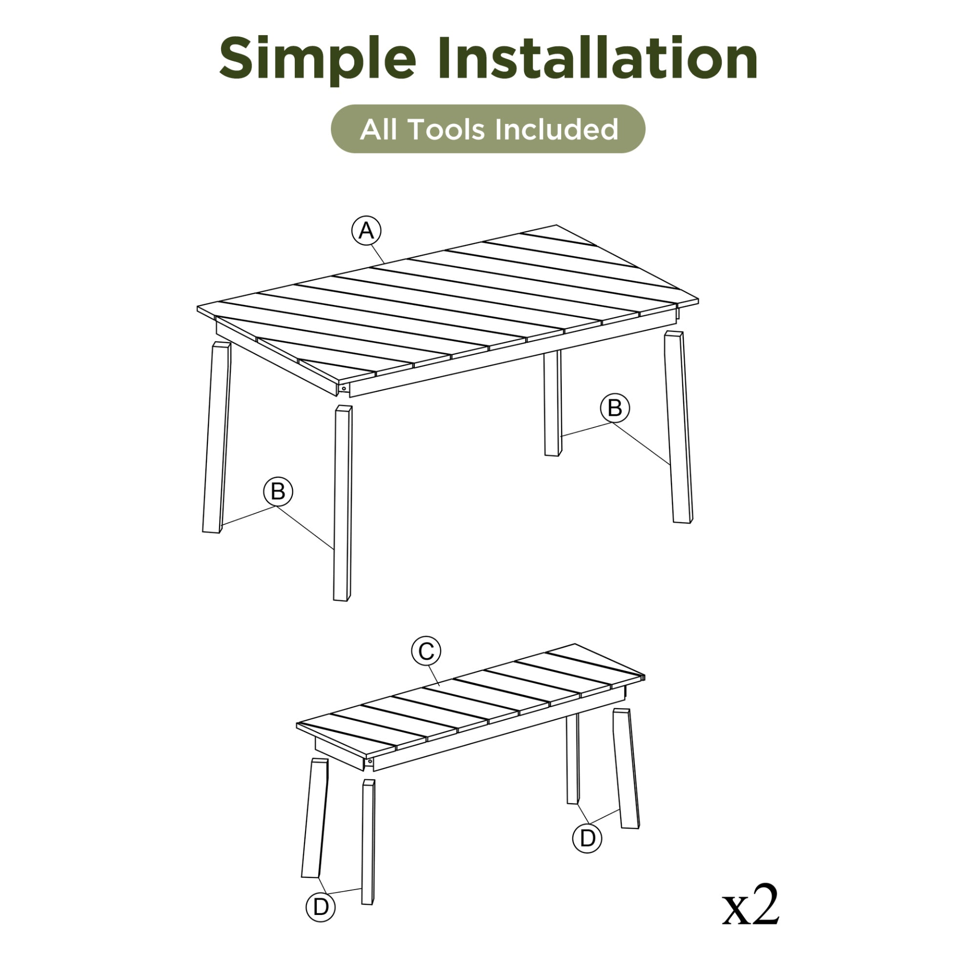 3 Pieces Acacia Wood Table Bench Dining Set For Outdoor & Indoor Furniture With 2 Benches, Picnic Beer Table for Patio, Porch, Garden, Poolside, Natural