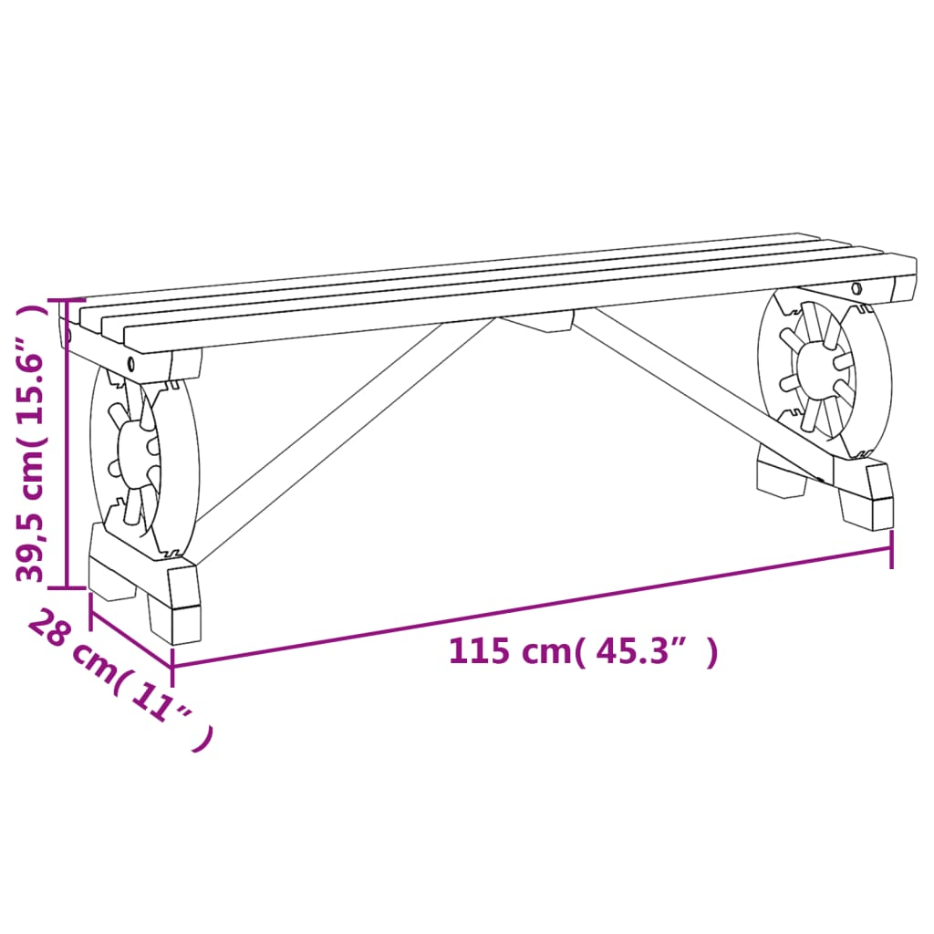 vidaXL Patio Benches 2 pcs Solid Wood Fir