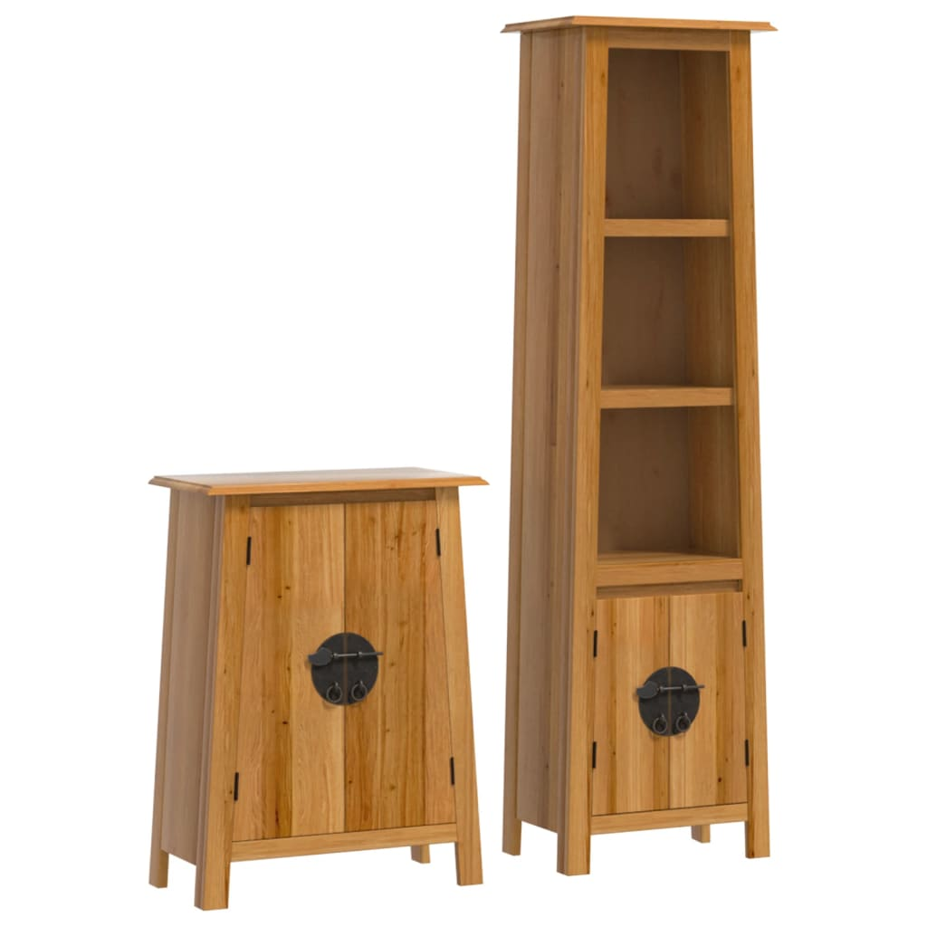 vidaXL 2 Piece Bathroom Furniture Set Solid Wood Pine