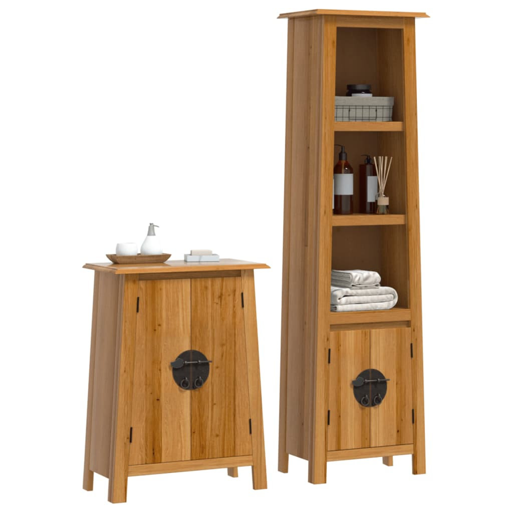 vidaXL 2 Piece Bathroom Furniture Set Solid Wood Pine