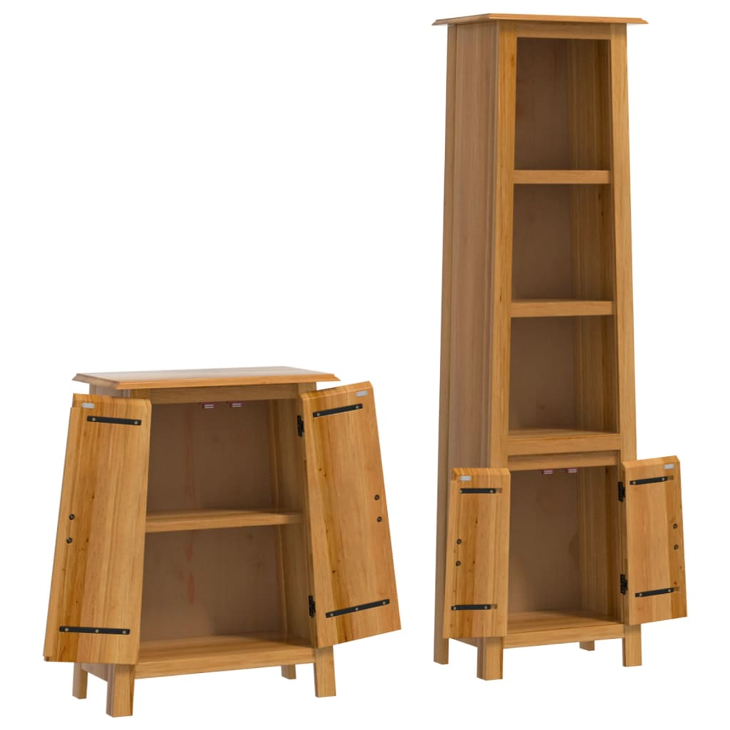 vidaXL 2 Piece Bathroom Furniture Set Solid Wood Pine