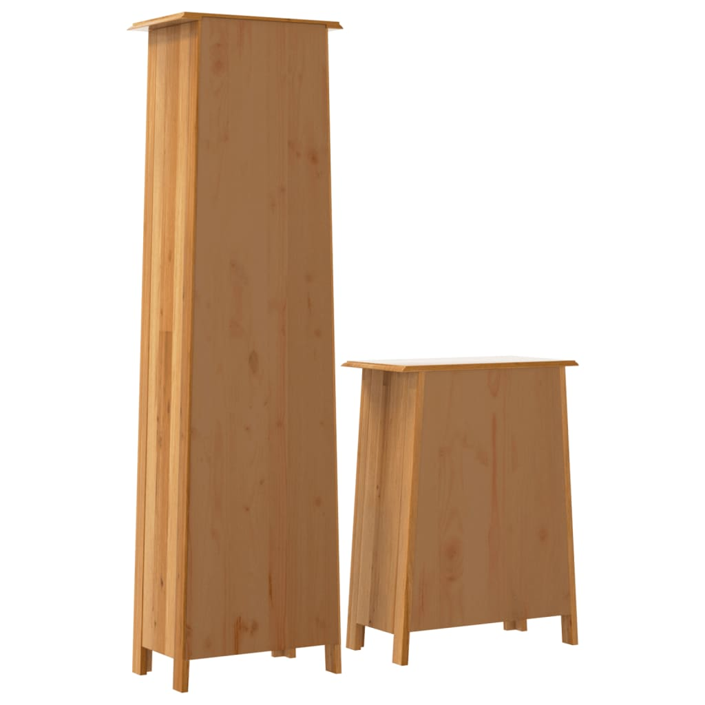 vidaXL 2 Piece Bathroom Furniture Set Solid Wood Pine