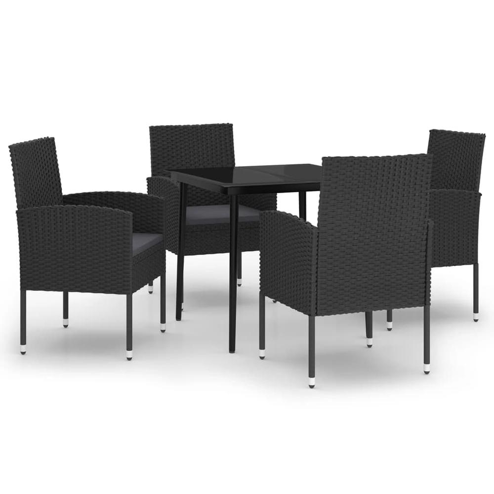 5 Piece Patio Dining Set Black