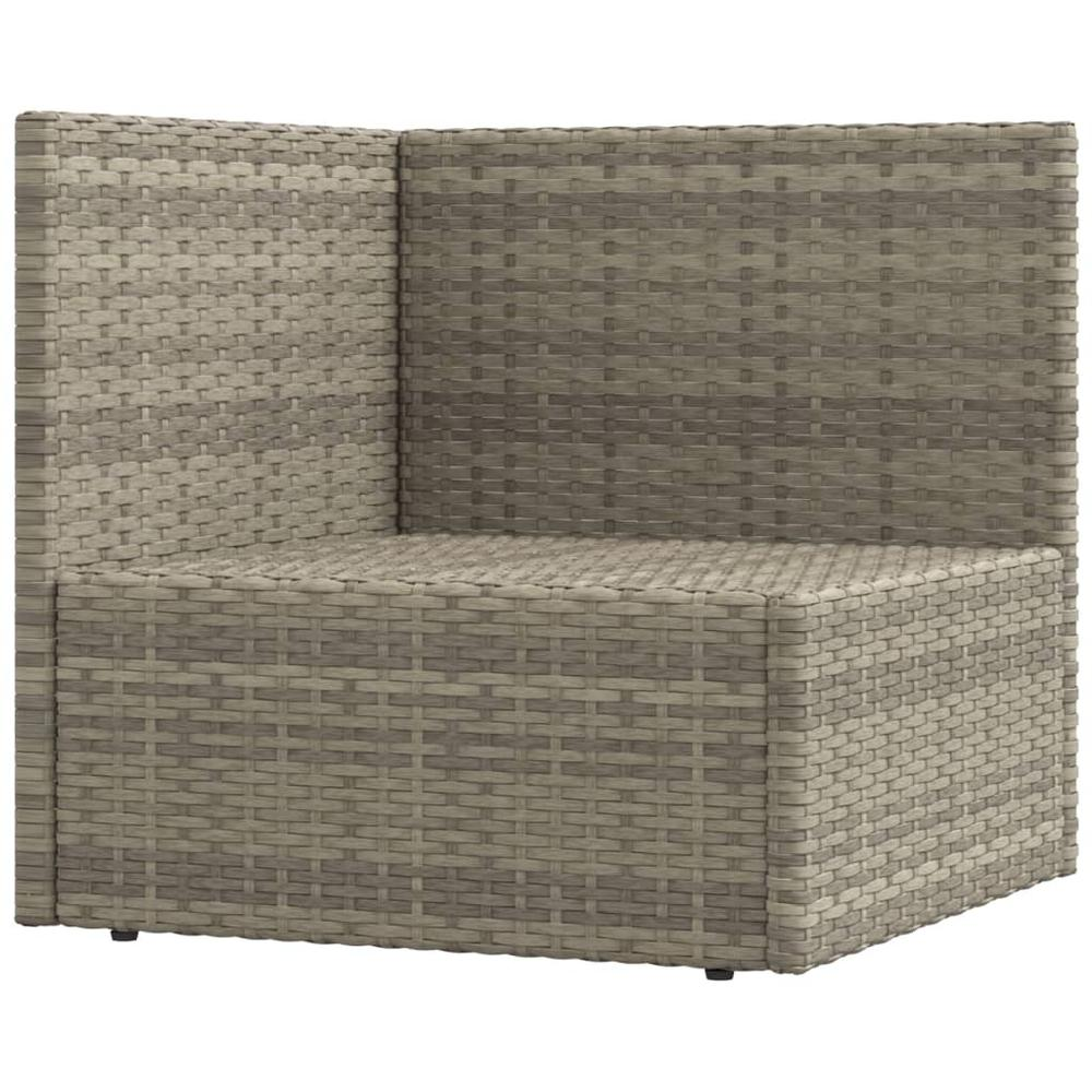 4 Piece Patio Lounge Set with Cushions Gray Poly Rattan