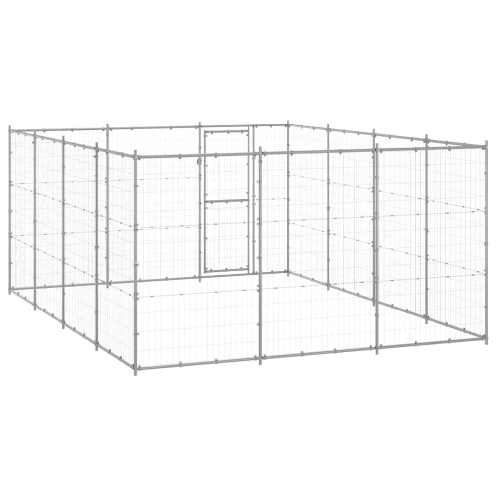 Outdoor Dog Kennel Galvanized Steel 156.3 ftÂ²