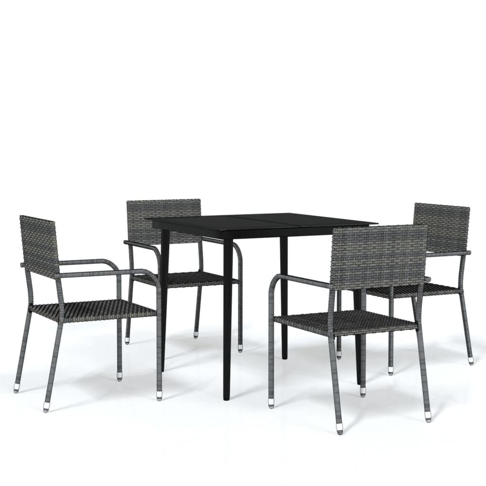 5 Piece Patio Dining Set Gray