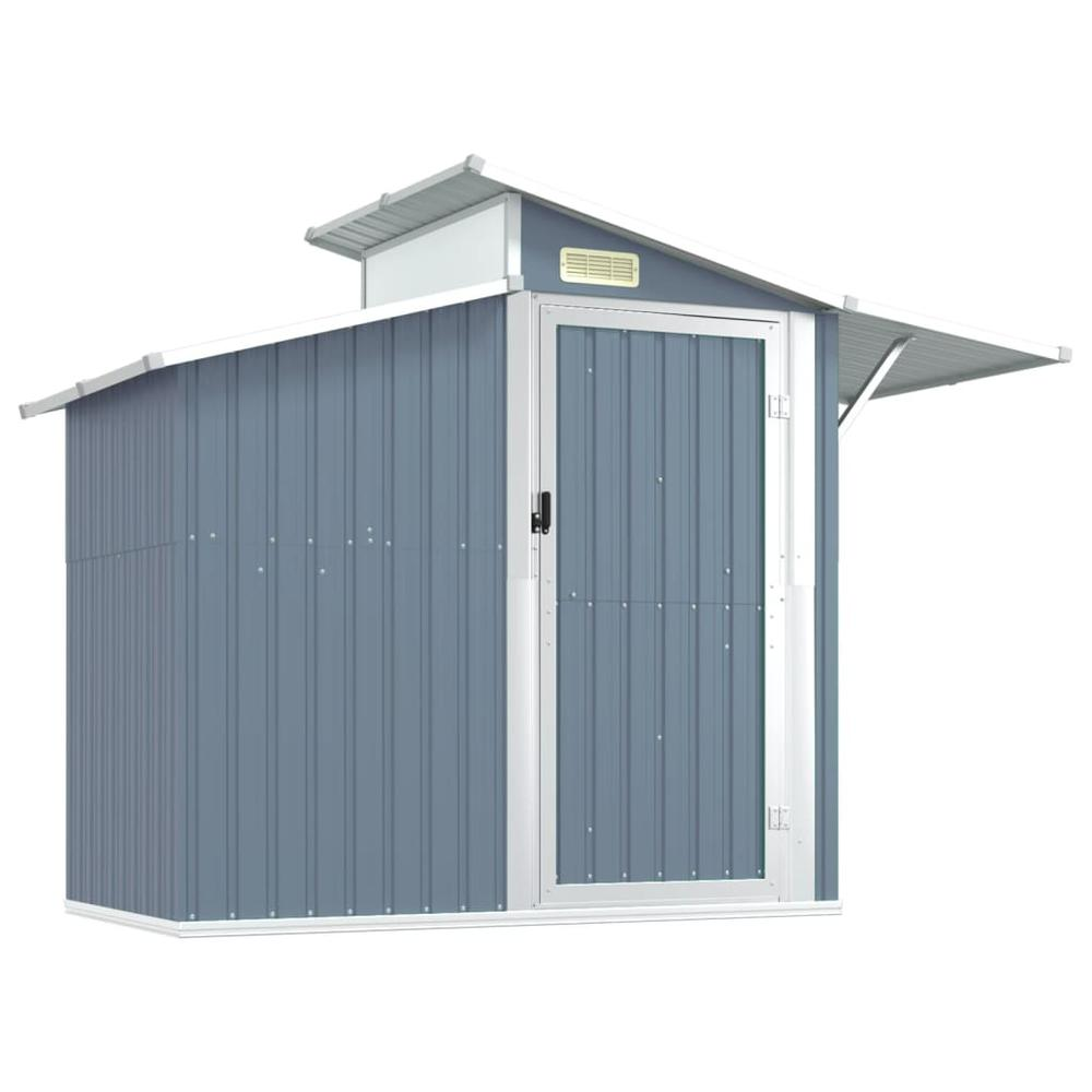 Garden Shed Gray 106.3"x51.2"x82.1" Galvanized Steel