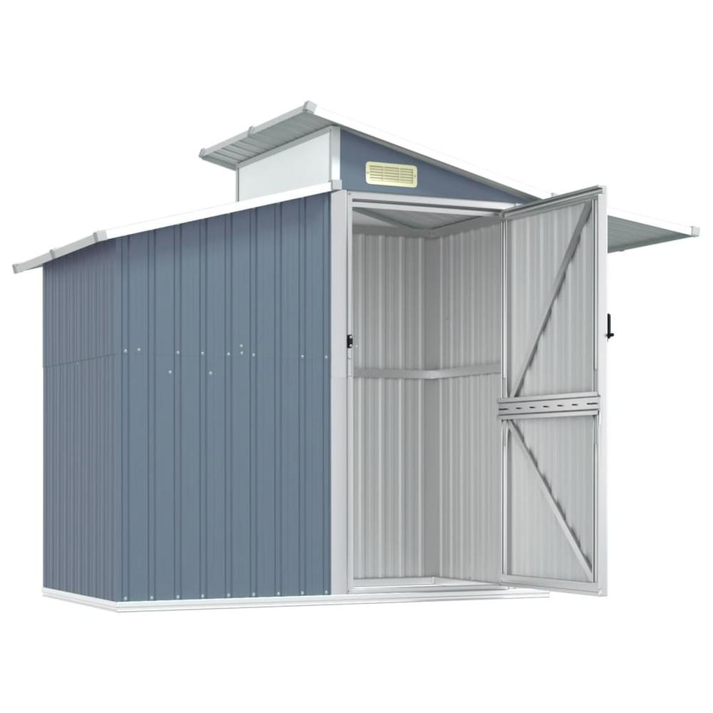 Garden Shed Gray 106.3"x51.2"x82.1" Galvanized Steel