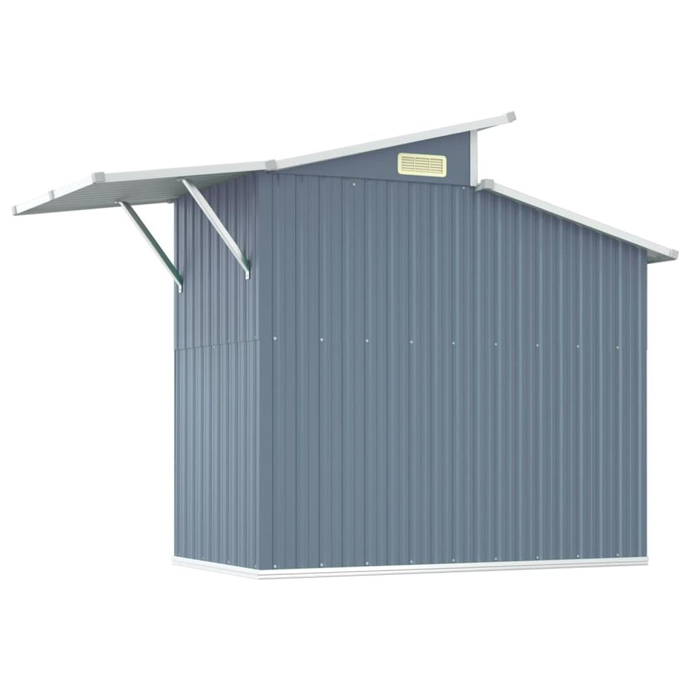 Garden Shed Gray 106.3"x51.2"x82.1" Galvanized Steel