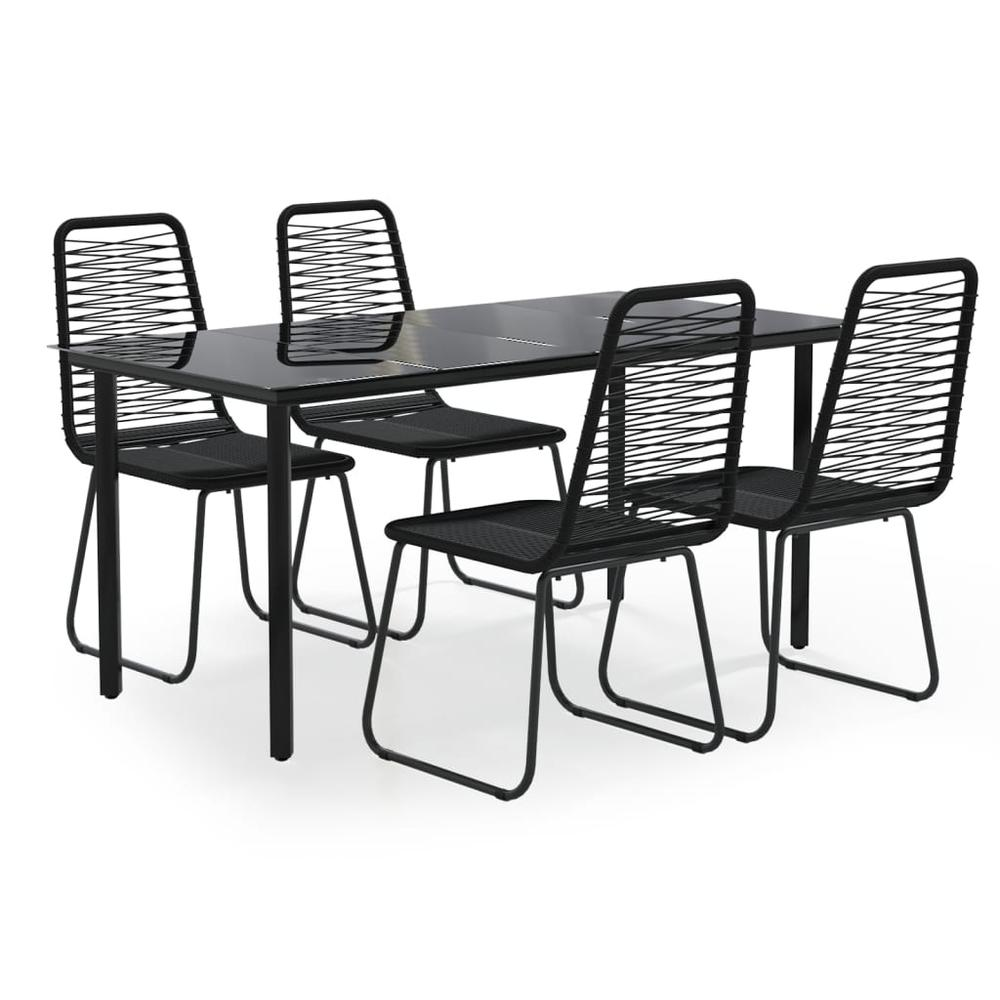 5 Piece Patio Dining Set Black