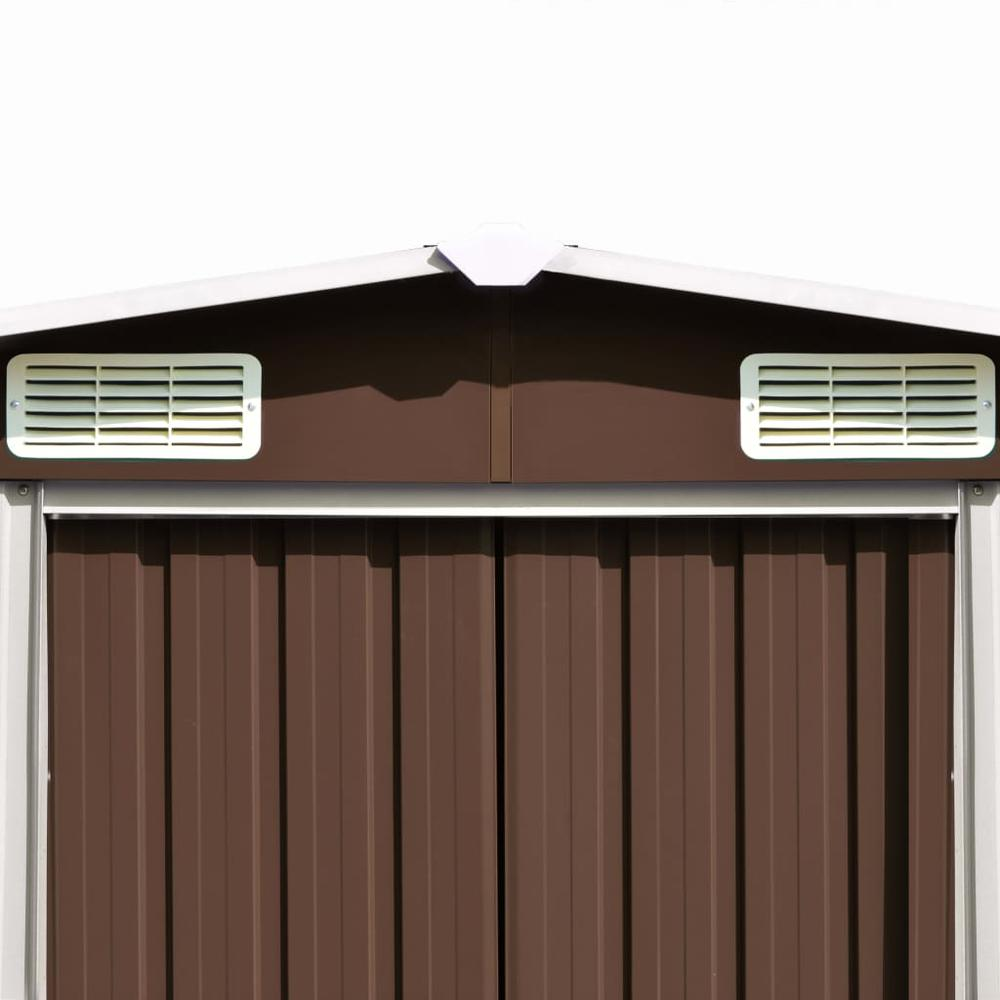 Garden Shed 101.2"x117.3"x70.1" Metal Brown