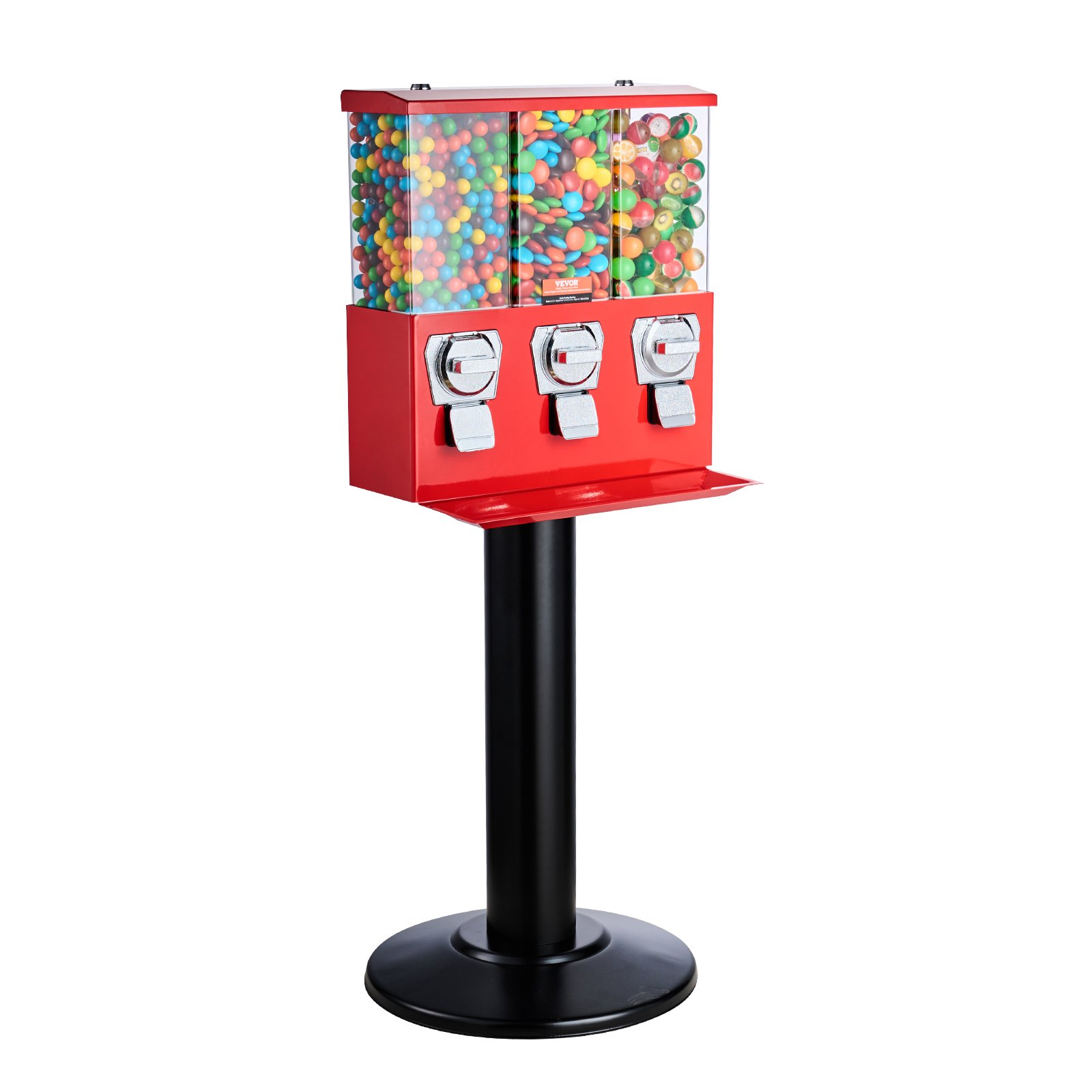 VEVOR Gumball Machine with Stand Vending Coin Bank Vintage Candy Dispenser Red