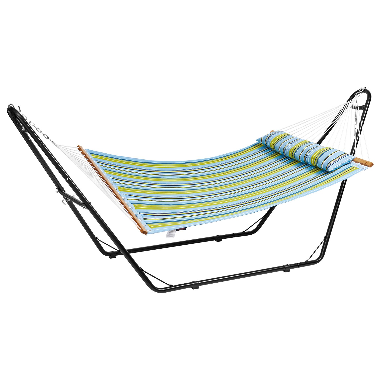 VEVOR Double Quilted Fabric Hammock Two Person Hammock with Stand 480lb Capacity