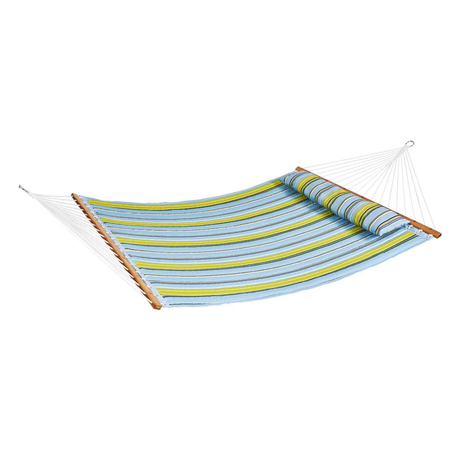 VEVOR Double Quilted Fabric Hammock with Hardwood Spreader Bar Detachable Pillow