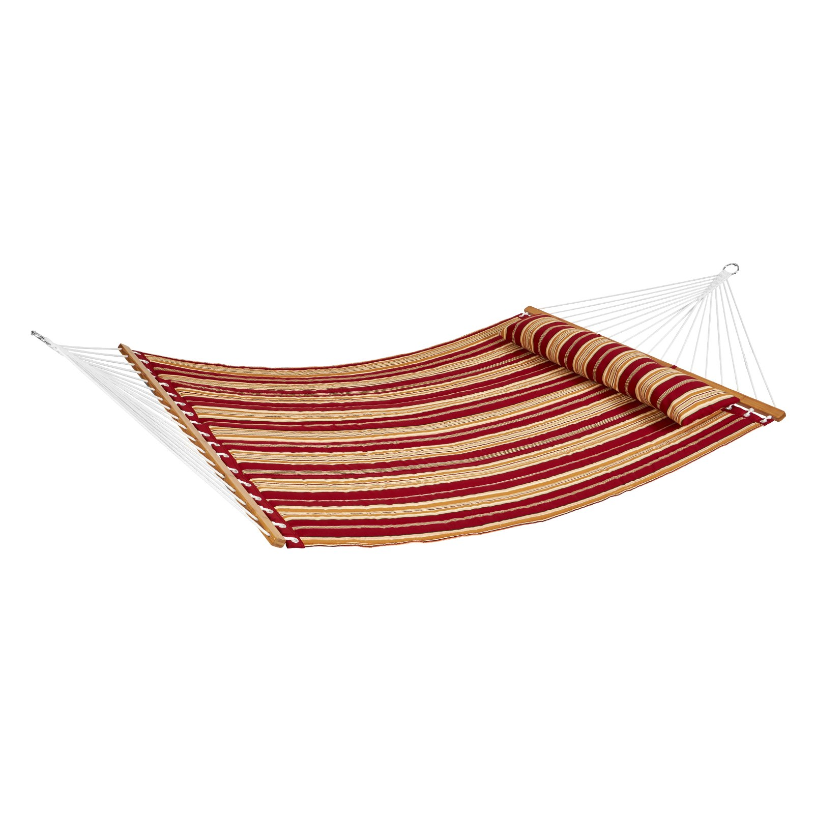 VEVOR Double Quilted Fabric Hammock with Hardwood Spreader Bar Detachable Pillow