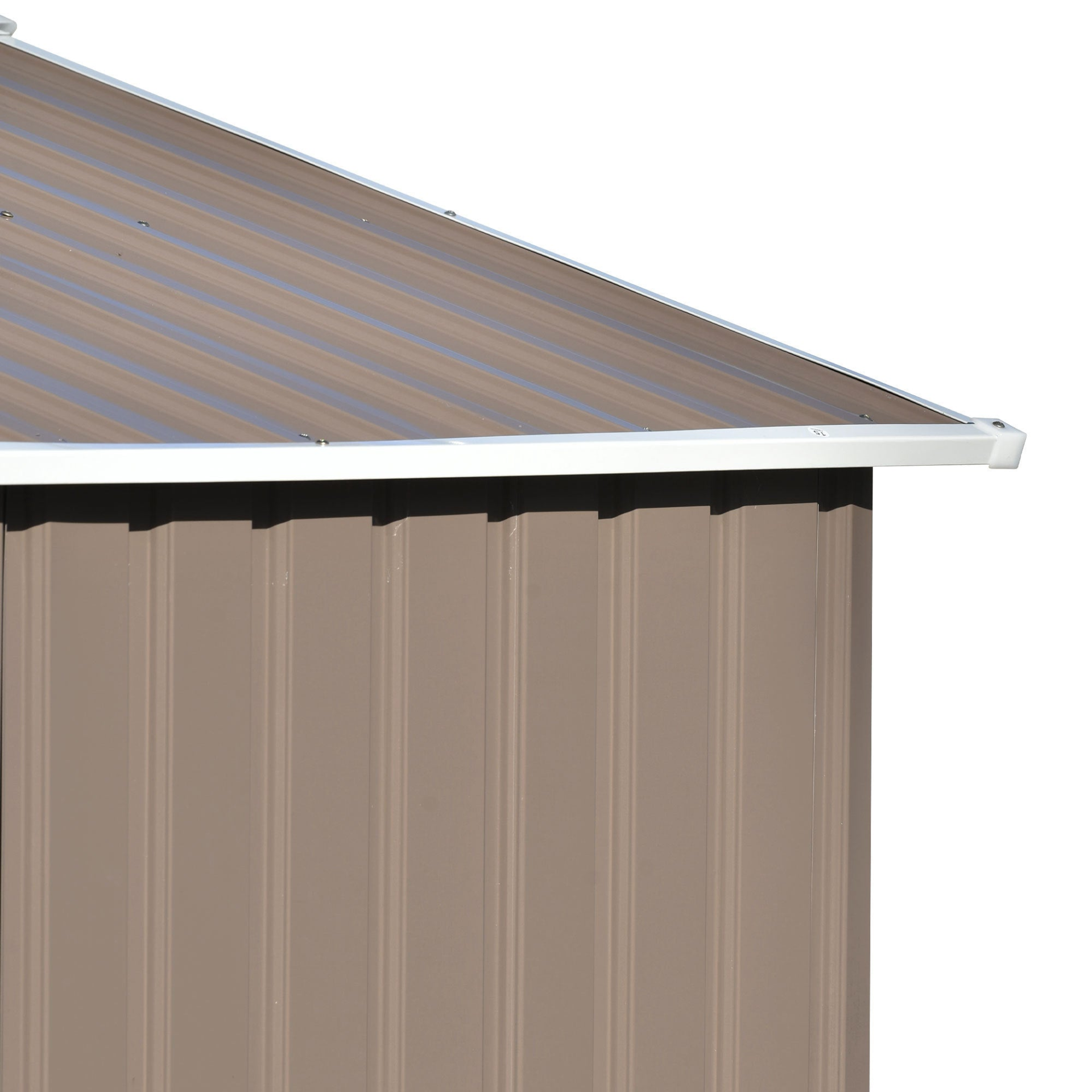 Patio 6ft x4ft Bike Shed Garden Shed, Metal Storage Shed with Lockable Door, Tool Cabinet with Vents and Foundation for Backyard, Lawn, Garden, Brown