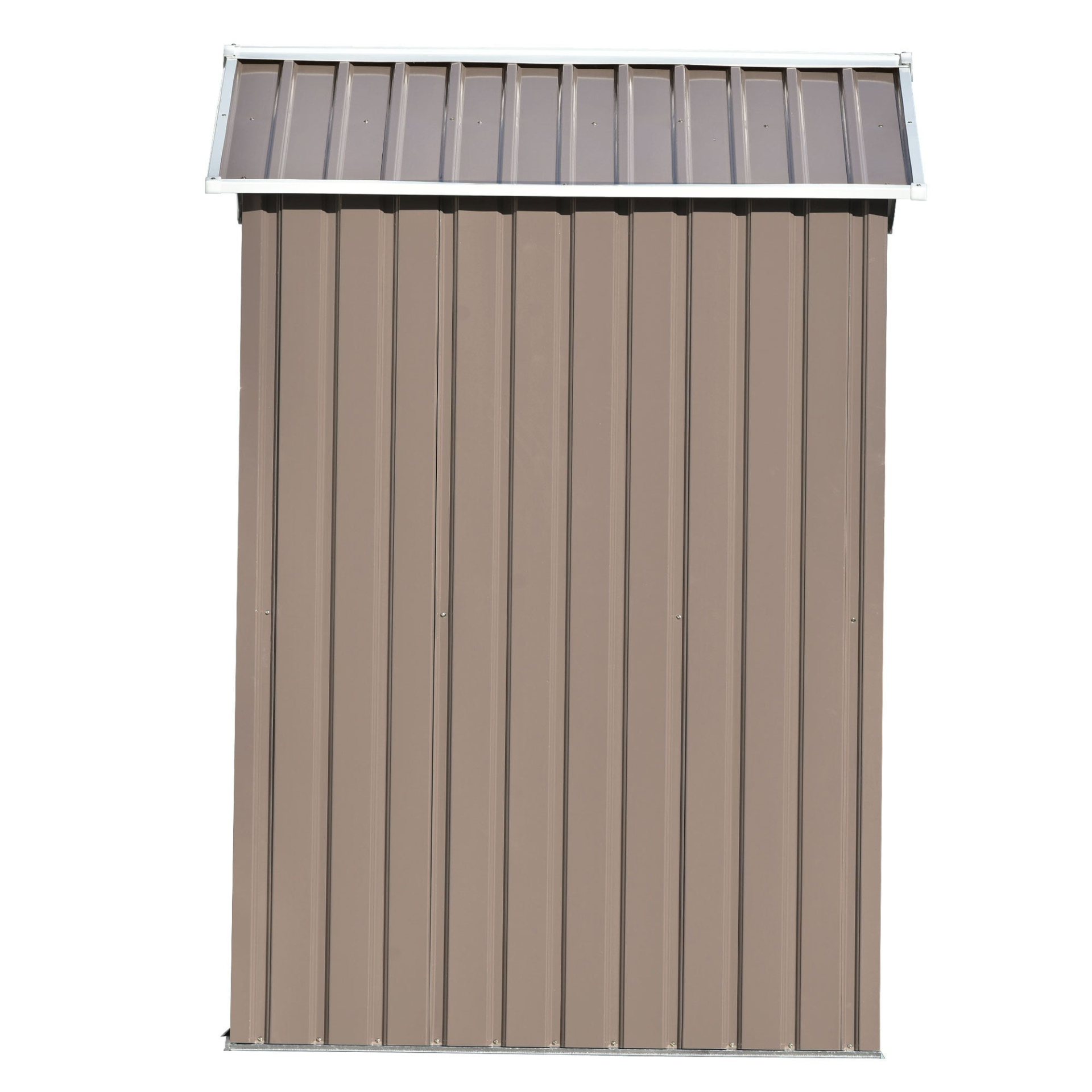 Patio 6ft x4ft Bike Shed Garden Shed, Metal Storage Shed with Adjustable Shelf and Lockable Door, Tool Cabinet with Vents and Foundation for Backyard, Lawn, Garden, Brown